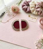Maroon color handcraft earrings