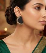 Black color handcraft earrings