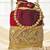 Maroon silk designer potli bag for women with golden embroidery 