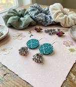Rama green color handcraft earrings