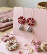Red color handcraft earrings