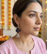 Black color handcraft earrings