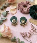 Green color handcraft earrings