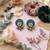 Green color handcraft earrings