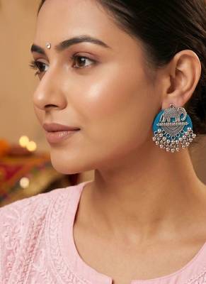 Rama green color handcraft earrings 1