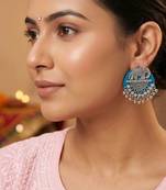 Rama green color handcraft earrings