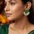 Mehandi green color wooden handcraft earrings