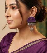 Purple color handcraft earrings