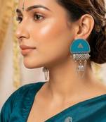 Rama green color handcraft earrings