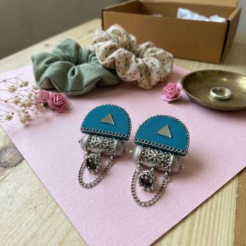 Rama green color handcraft earrings 2
