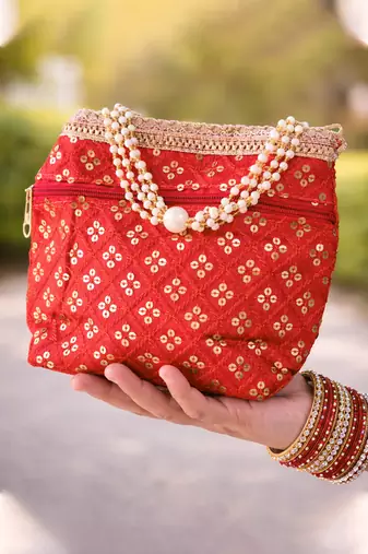 Red potali bags for women handbags