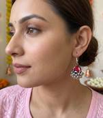 Red & black color handcraft earrings