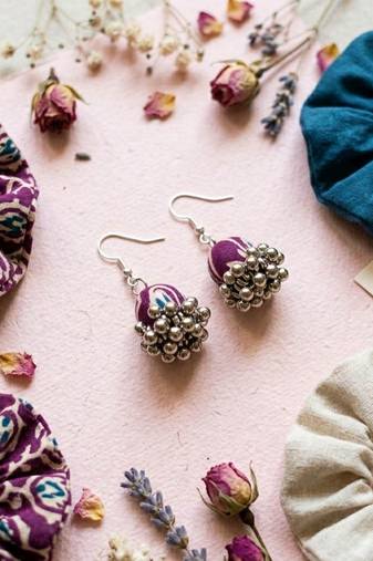 Purple color handcraft earrings