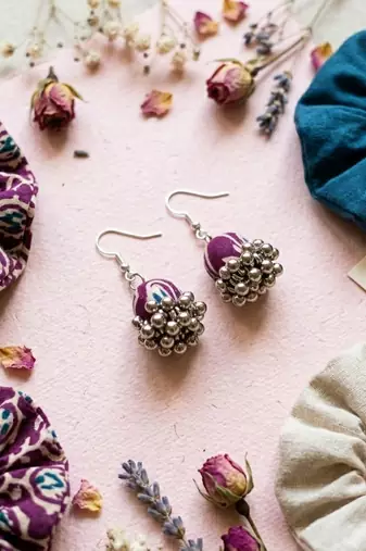 Purple color handcraft earrings