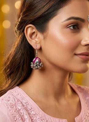 Purple color handcraft earrings 2