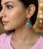 Rama green color handcraft earrings