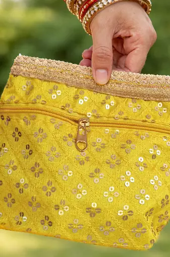 Yellow potali bags for women handbags