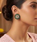 Green color handcraft earrings