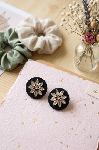 Black color handcraft earrings