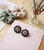 Black color handcraft earrings