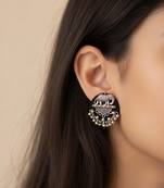 Navy blue color handcraft earrings