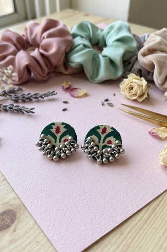 Green color handcraft earrings