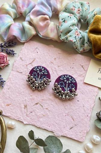Purple color handcraft earrings