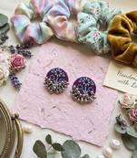 Purple color handcraft earrings