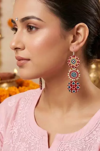 Multi color handcraft earrings