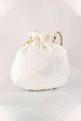 multy color bridal silk brocade potli bag pearl 3