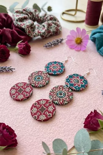 Multi color handcraft earrings