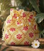 Maroon embroidered potli bags – handcrafted wedding potli with beads | wedding, haldi, party