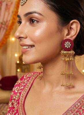Maroon color handcraft earrings 1