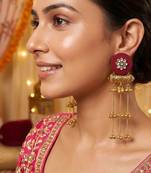 Maroon color handcraft earrings