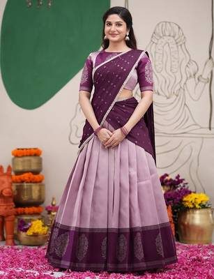 South Indian Festive Silk Lehenga Choli 1