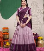  South Indian Festive Silk Lehenga Choli