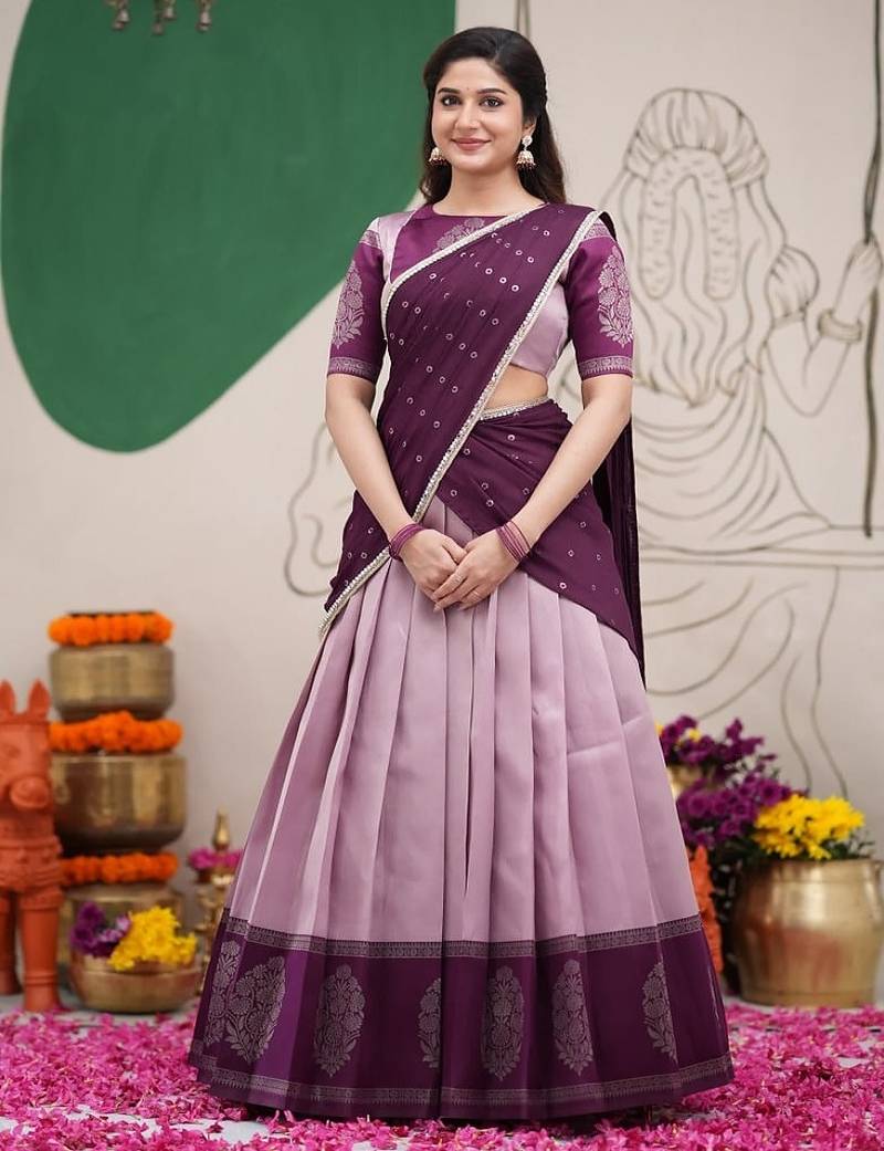 New Traditional South Indian Festive Silk Lehenga Choli