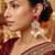 Red color handcraft earrings