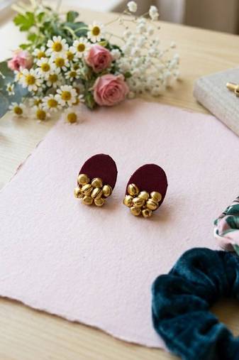 Maroon color handcraft earrings