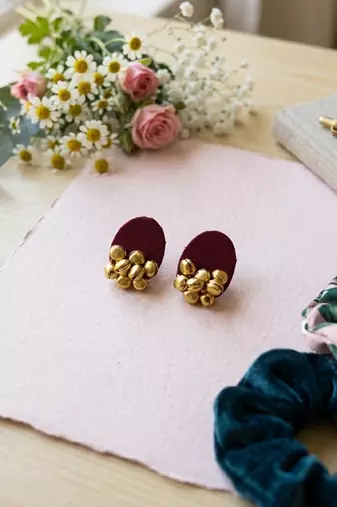 Maroon color handcraft earrings