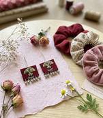 Maroon color handcraft earrings