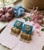 Rama green color handcraft earrings