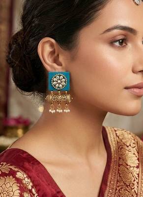 Rama green color handcraft earrings 2