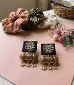 Black color handcraft earrings