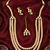 Multi layer pearl beaded kundan gold plated necklace set