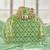 Green embroidered potli bags – handcrafted wedding potli with beads