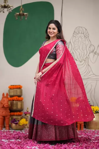 South Indian Festive Silk Lehenga Choli