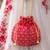 Red embroidered potli bags handcrafted wedding potli with beads