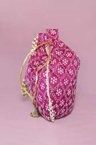 Rani embroidered potli bags handcrafted wedding potli with beads 