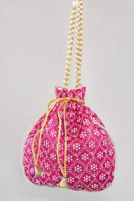 Rani embroidered potli bags handcrafted wedding potli with beads  5